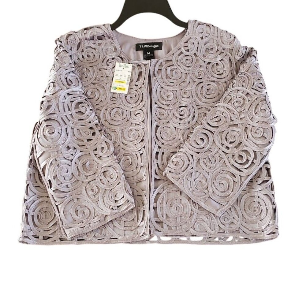 Vintage T&W Designs Women's Swirl Pattern Lightweight Lined Jacket Medium NOS